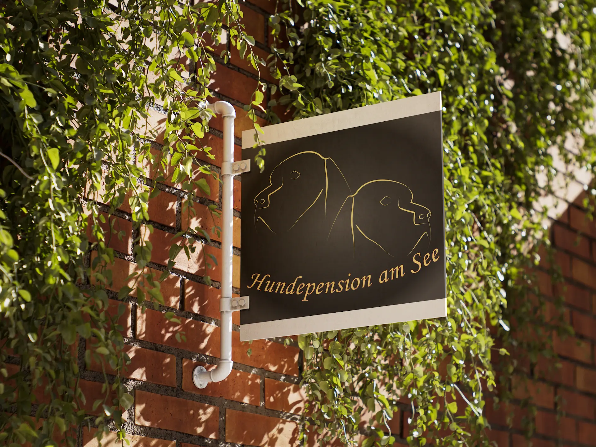 Individuelles Grafikdesign: Logo auf Schild eines Geschäfts