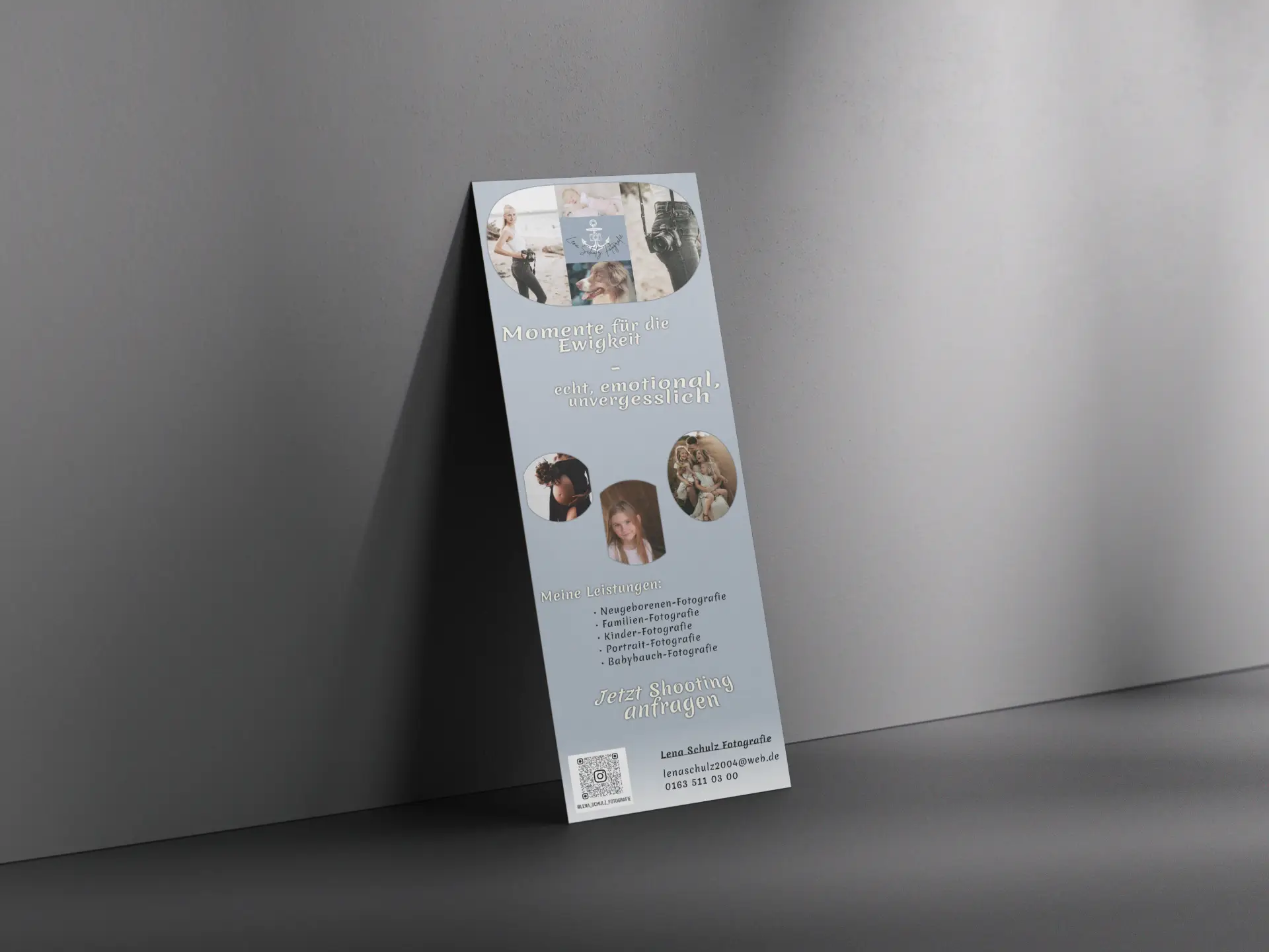 MockUp eines Flyers für eine Fotografin