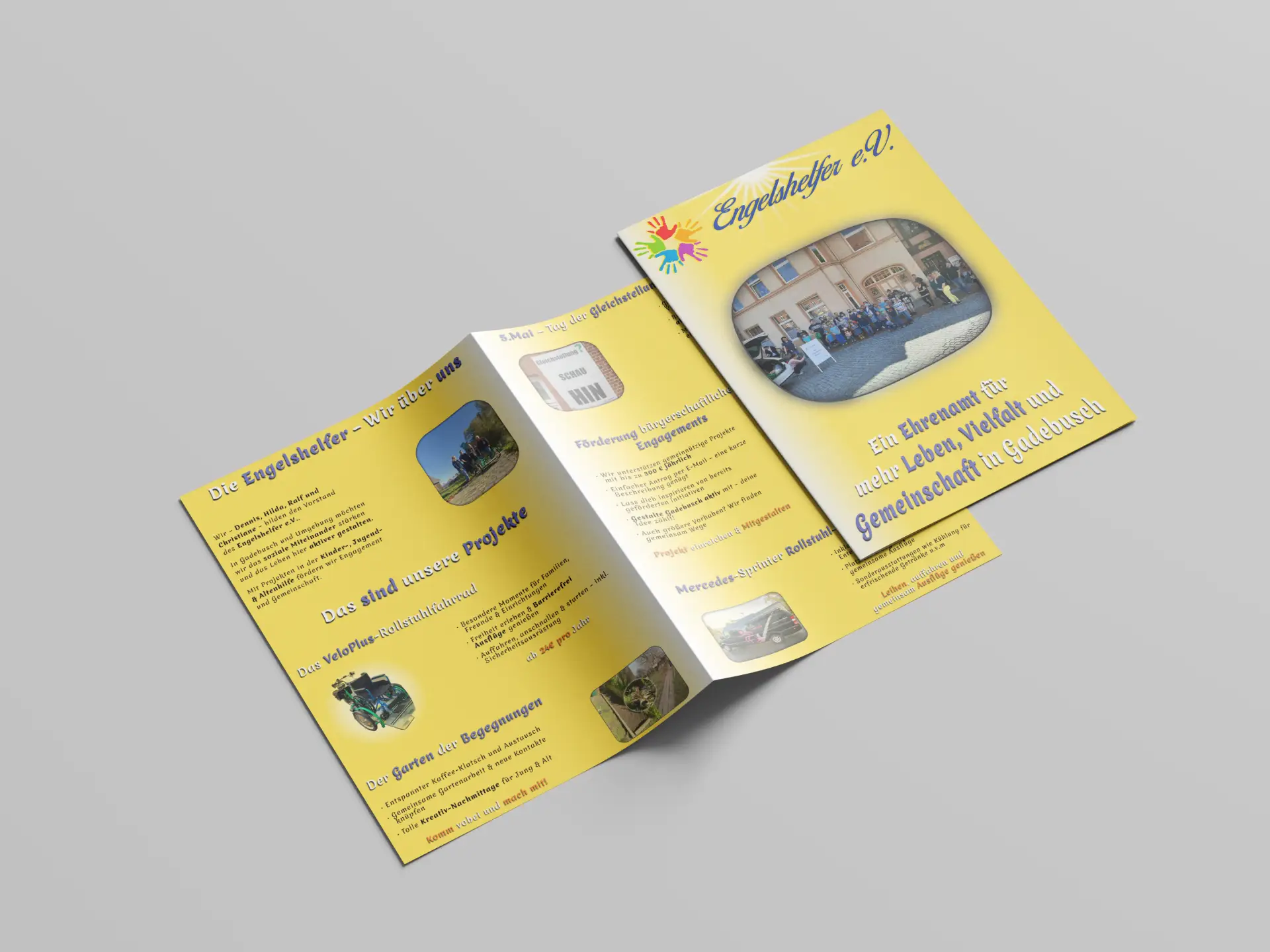 MockUp eines Flyers für den Engelshelfer Verein aus der nähe Schwerin