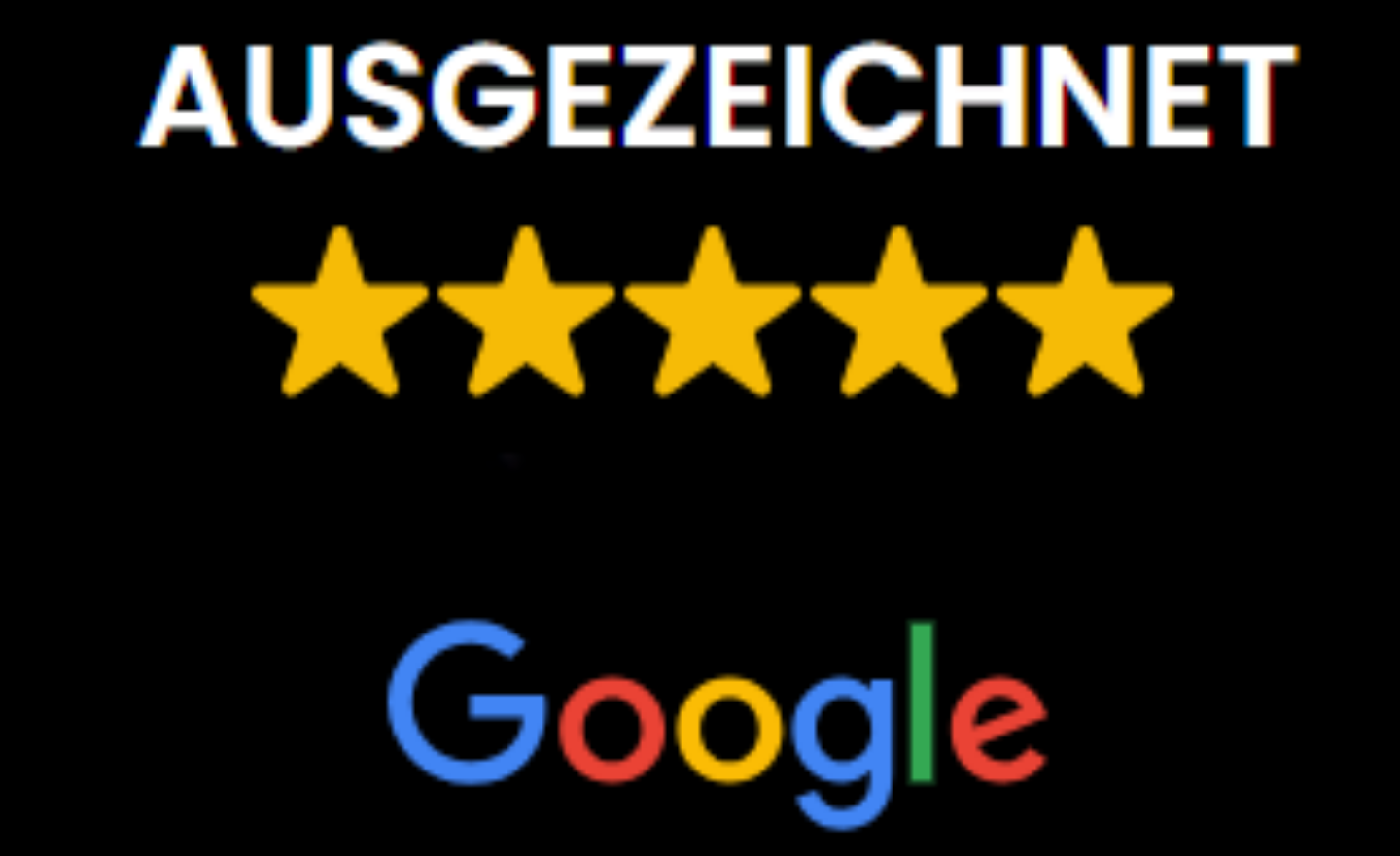 5-Sterne Bewertungsabzeichen aus den Google-Bewertungen.
